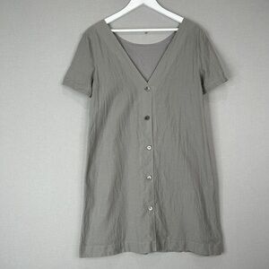 Theory Gray linen shirt dress